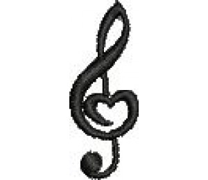 Stickdatei - Notenschlüssel Herz